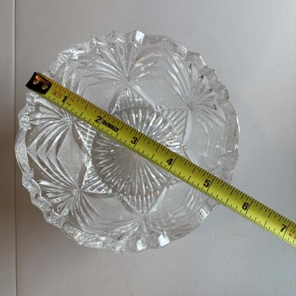 Vintage Hand Cut Lead Crystal Candy Trinket Dish